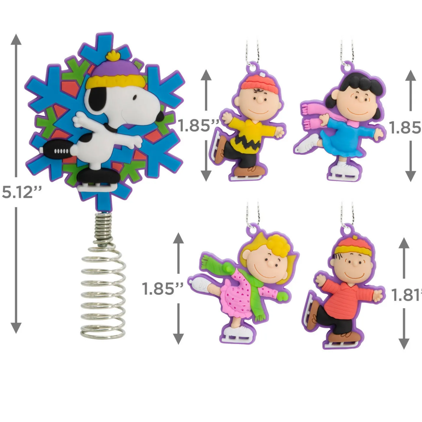 Mini Peanuts® Hallmark Tree Topper and Ornaments, Set of 5