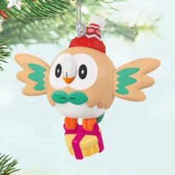 Mini Pokémon Holiday Rowlet Ornament, 1.25"