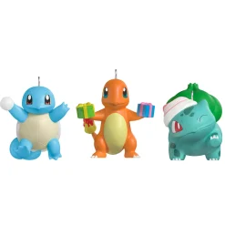 Mini Pokémon Squirtle, Charmander, Bulbasaur Ornaments, Set of 3