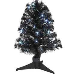 Mini ShowToppers Black Christmas Tree With Light, 17"
