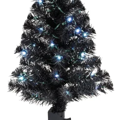 Mini ShowToppers Black Christmas Tree With Light, 17