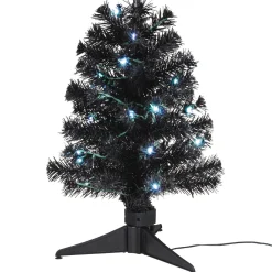 Mini ShowToppers Black Christmas Tree With Light, 17