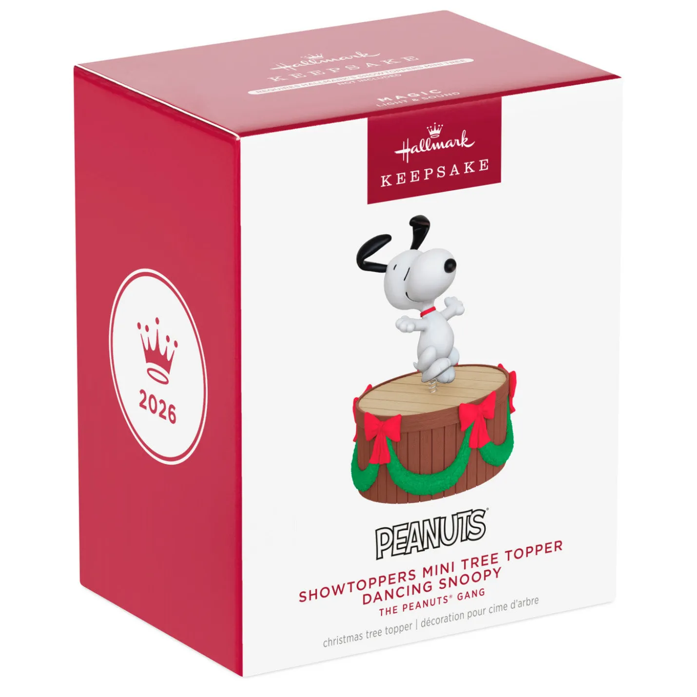 Mini The Peanuts® Gang Dancing Snoopy ShowToppers Musical Tree Topper With Light, 4"