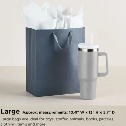 10.4" Mint Green With Gold Large Square Gift Bag