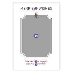 Mistletoe Newlywed Wishes Flat Christmas Photo Card