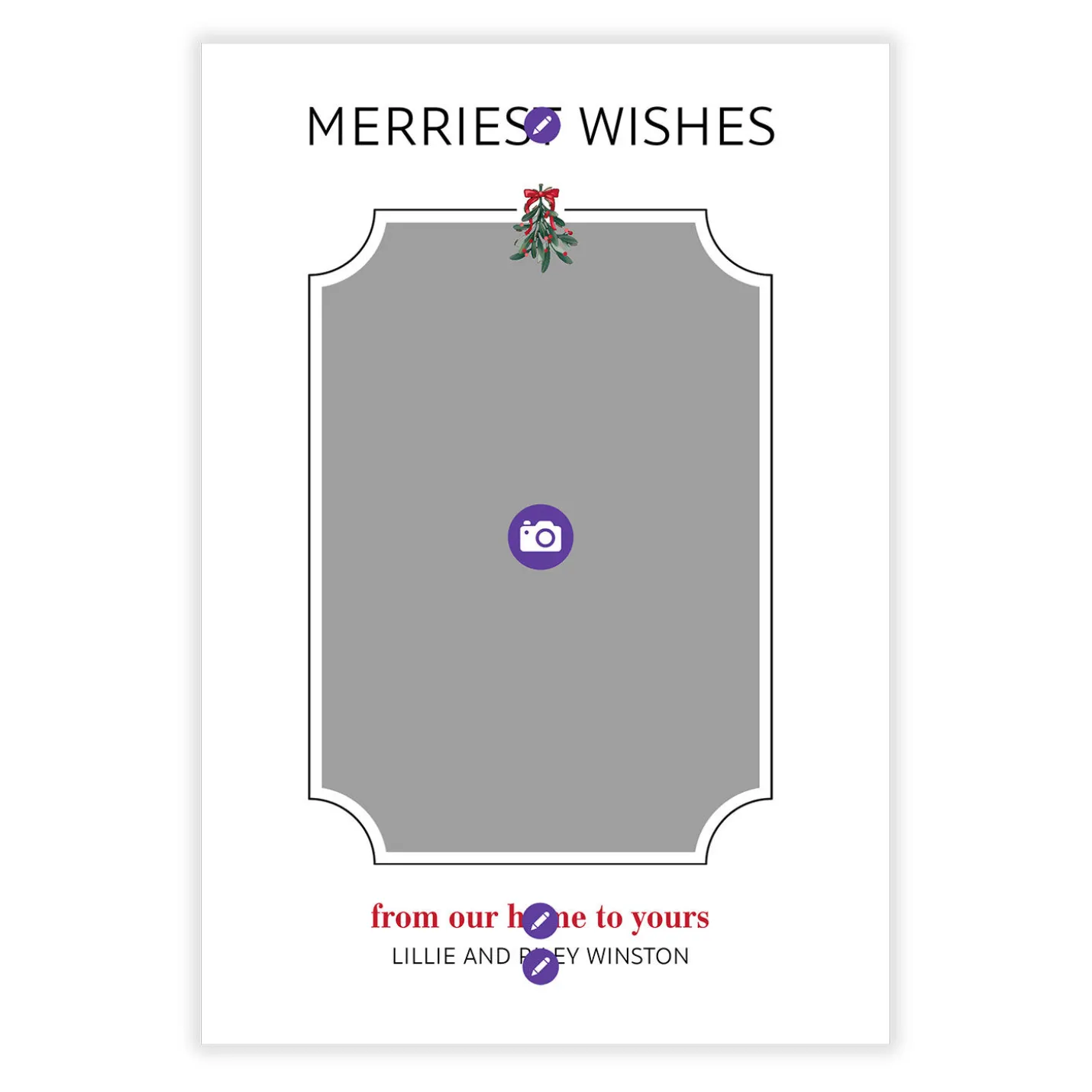 Mistletoe Newlywed Wishes Flat Christmas Photo Card