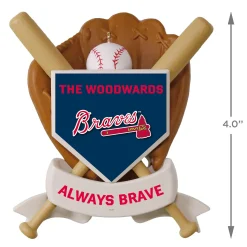 MLB Atlanta Braves™ Baseball Personalized Ornament, Custom Text