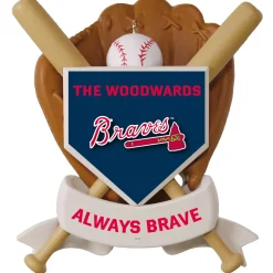 MLB Atlanta Braves™ Baseball Personalized Ornament, Custom Text