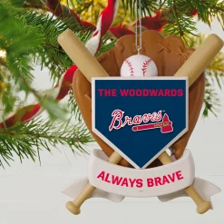 MLB Atlanta Braves™ Baseball Personalized Ornament, Custom Text