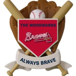 MLB Atlanta Braves™ Baseball Personalized Ornament, Custom Text