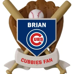 MLB Chicago Cubs™ Baseball Personalized Ornament, Custom Text