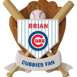 MLB Chicago Cubs™ Baseball Personalized Ornament, Custom Text