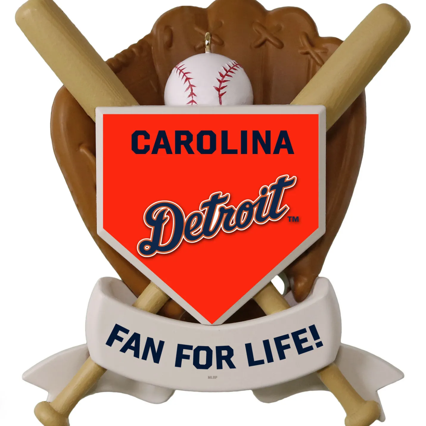 MLB Detroit Tigers™ Baseball Personalized Ornament, Custom Text