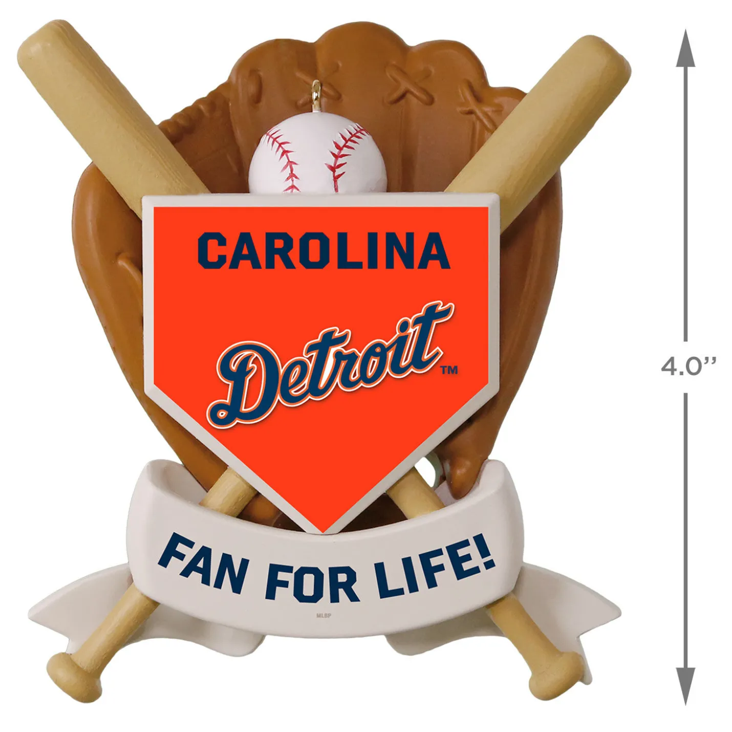 MLB Detroit Tigers™ Baseball Personalized Ornament, Custom Text