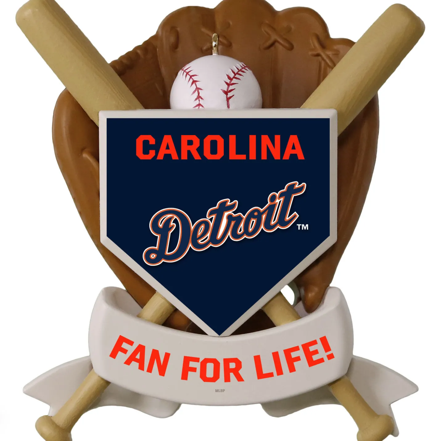 MLB Detroit Tigers™ Baseball Personalized Ornament, Custom Text