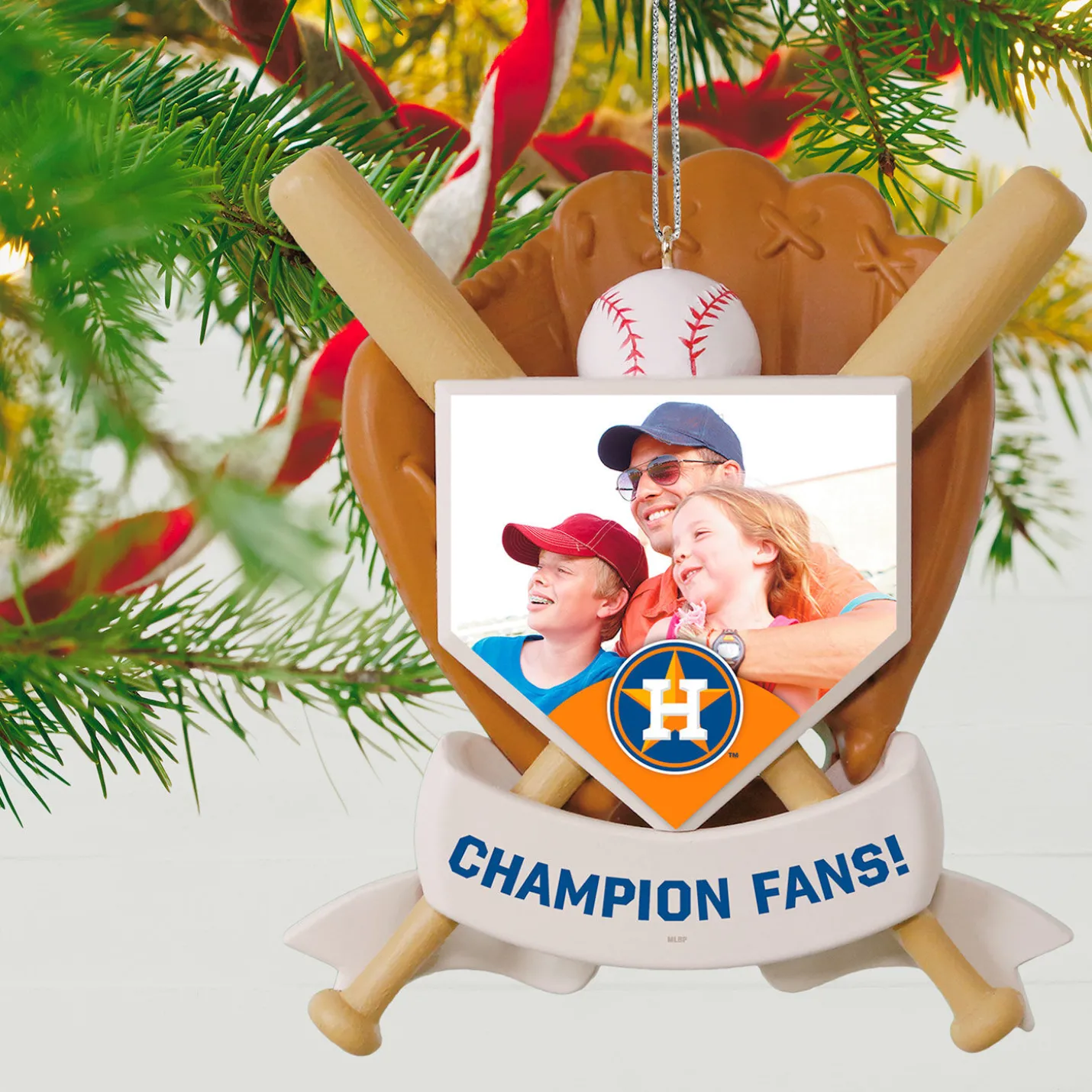 MLB Houston Astros™ Baseball Personalized Ornament, Custom Photo and Text