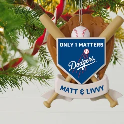 MLB Los Angeles Dodgers™ Baseball Personalized Ornament, Custom Text