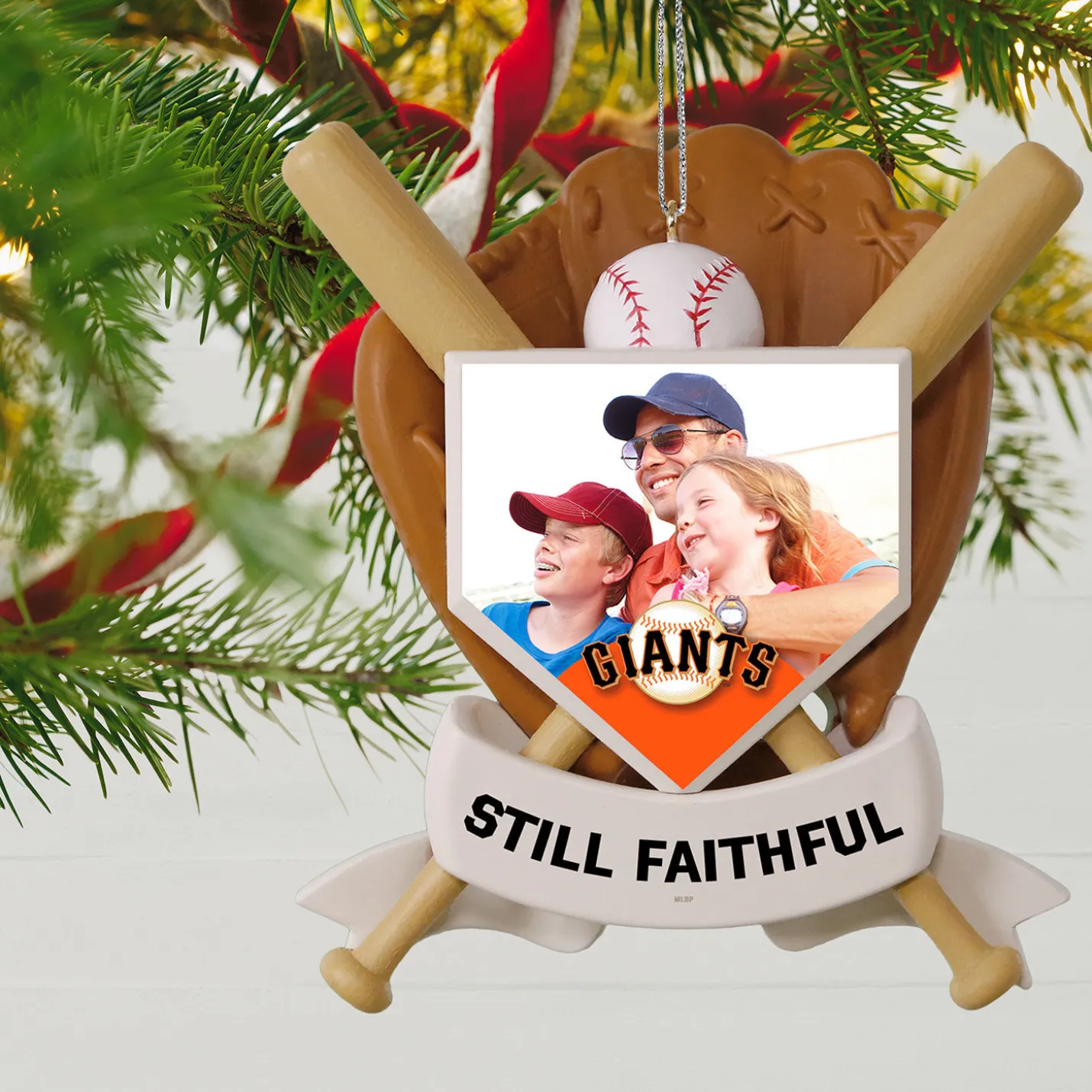 MLB San Francisco Giants™ Baseball Personalized Ornament, Custom Photo and Text