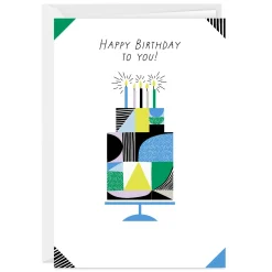Modern Cake Custom Birthday Card