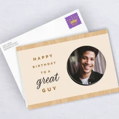Modern Woodgrain Blank Custom Birthday Card