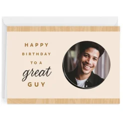 Modern Woodgrain Blank Custom Birthday Card