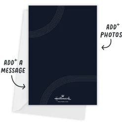 Modern Arch on Blue Flat Holiday Photo Card
