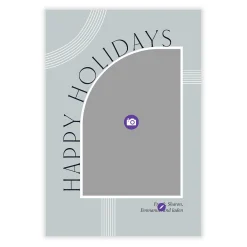Modern Arch on Blue Flat Holiday Photo Card