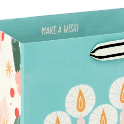 9.6" Modern Birthday Cake on Mint Green Medium Gift Bag