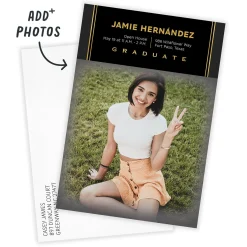 Modern Black Block Graduation Invitation