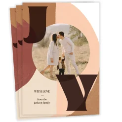 Modern Boho Joy Flat Holiday Photo Card
