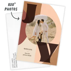 Modern Boho Joy Flat Holiday Photo Card