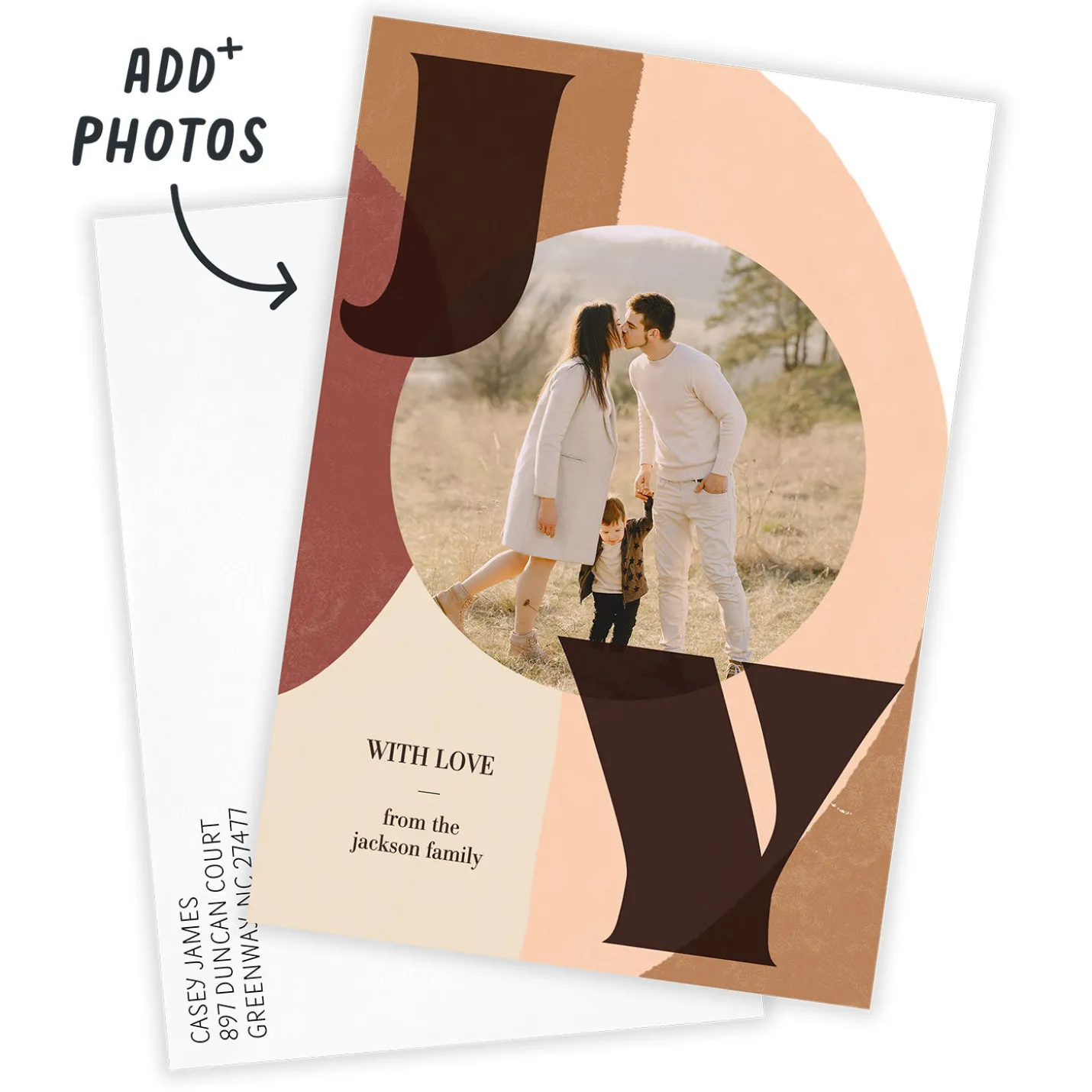 Modern Boho Joy Flat Holiday Photo Card