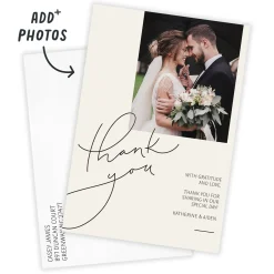 Modern Handwriting Flat Wedding Thank You Photo Card