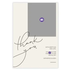 Modern Handwriting Flat Wedding Thank You Photo Card