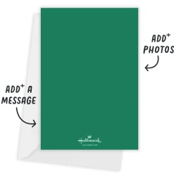 Modern Holly Photo Collage Flat Christmas Photo Card