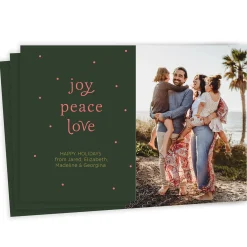 Modern Joy Peace Love Flat Holiday Photo Card