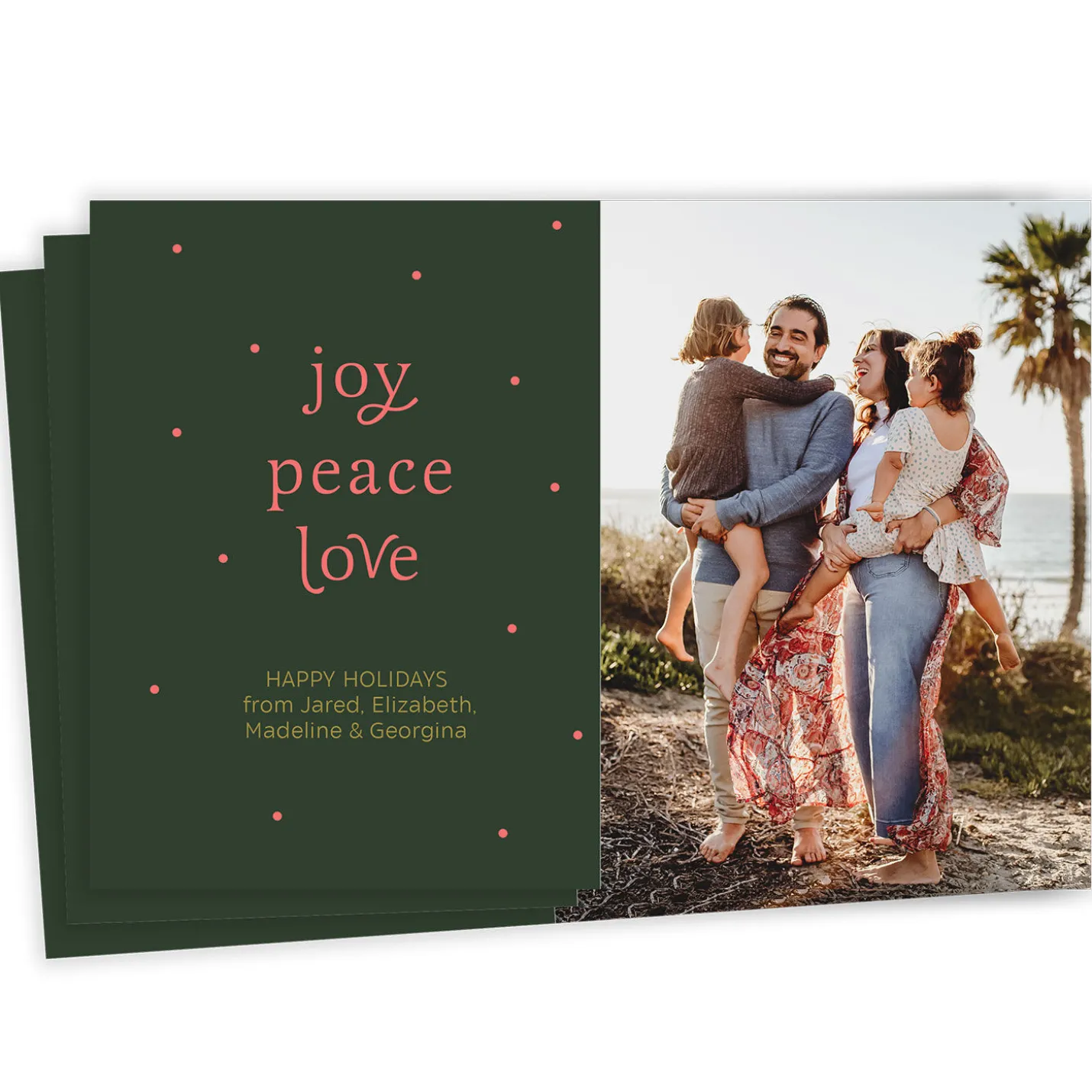 Modern Joy Peace Love Flat Holiday Photo Card