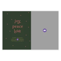 Modern Joy Peace Love Flat Holiday Photo Card
