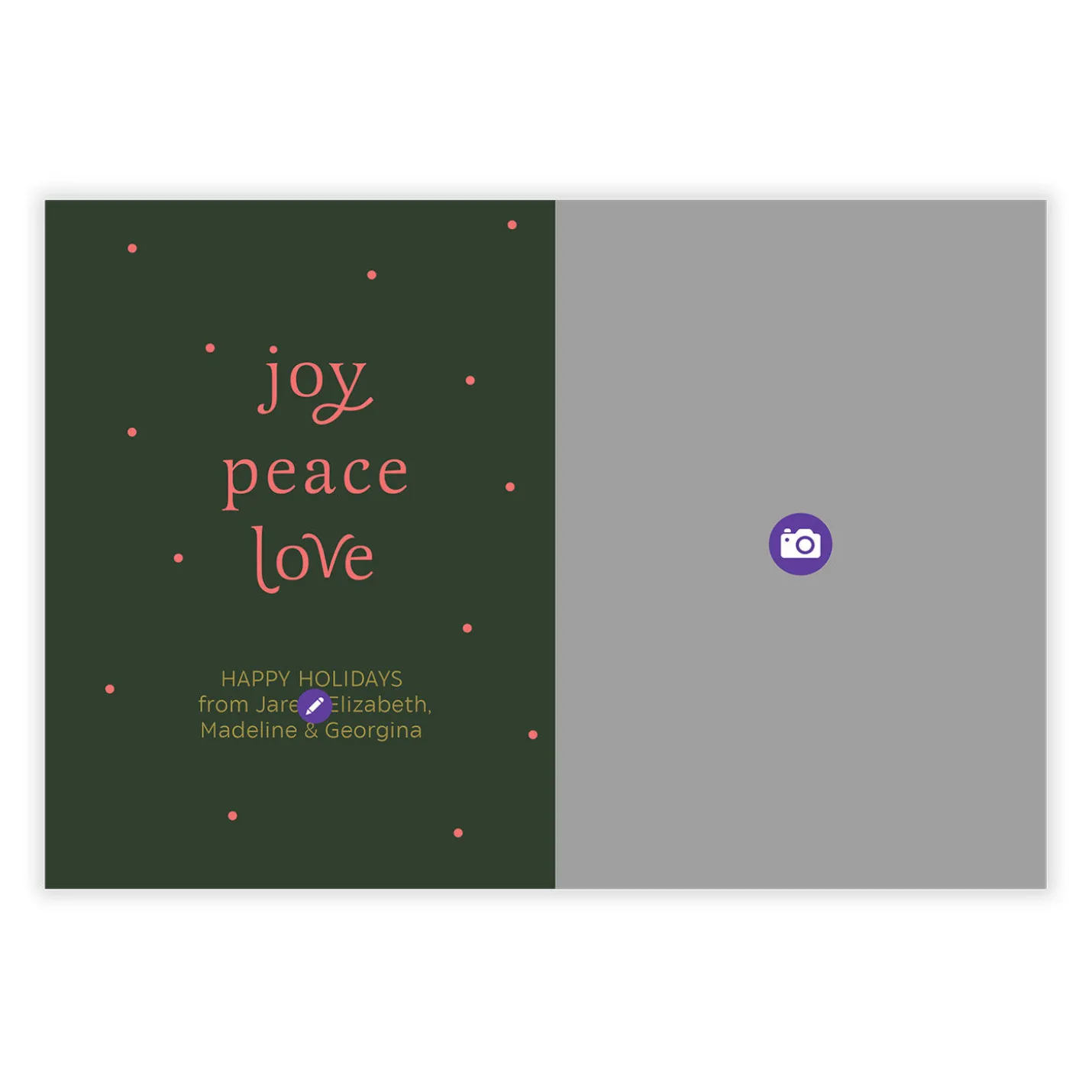 Modern Joy Peace Love Flat Holiday Photo Card