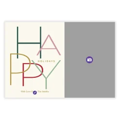 Modern Minimal Happy Flat Holiday Photo Card