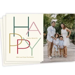 Modern Minimal Happy Flat Holiday Photo Card