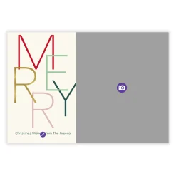 Modern Minimal Merry Flat Christmas Photo Card