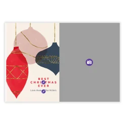 Modern Ornaments Flat Christmas Photo Card