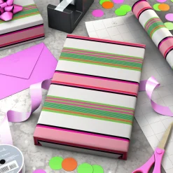 Modern Stripes on White Wrapping Paper, 20 sq. ft.