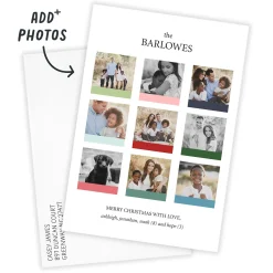 Modern Top Nine Flat Chrismas Photo Card