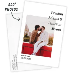 Modern White Frame Flat Wedding Save the Date