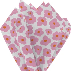 Mod Pink Flowers Tissue Paper, 6 sheets