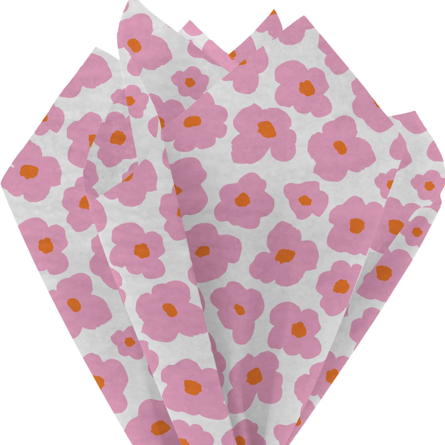 Mod Pink Flowers Tissue Paper, 6 sheets