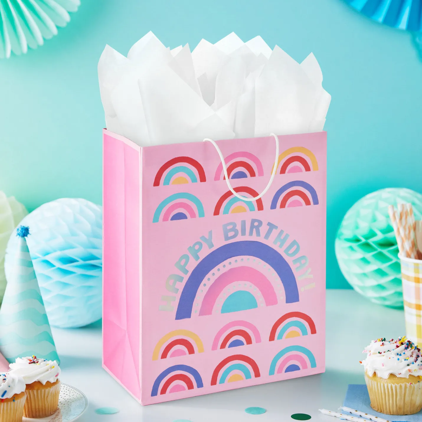 13" Mod Rainbows Large Birthday Gift Bag