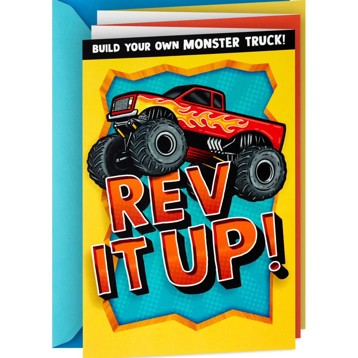 Monster Truck Birthday Card for Kids With Papercraft Activity